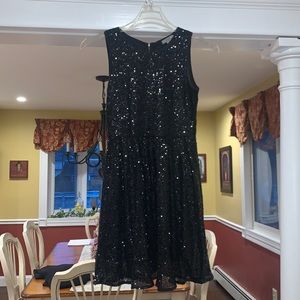 Sequin black dress.